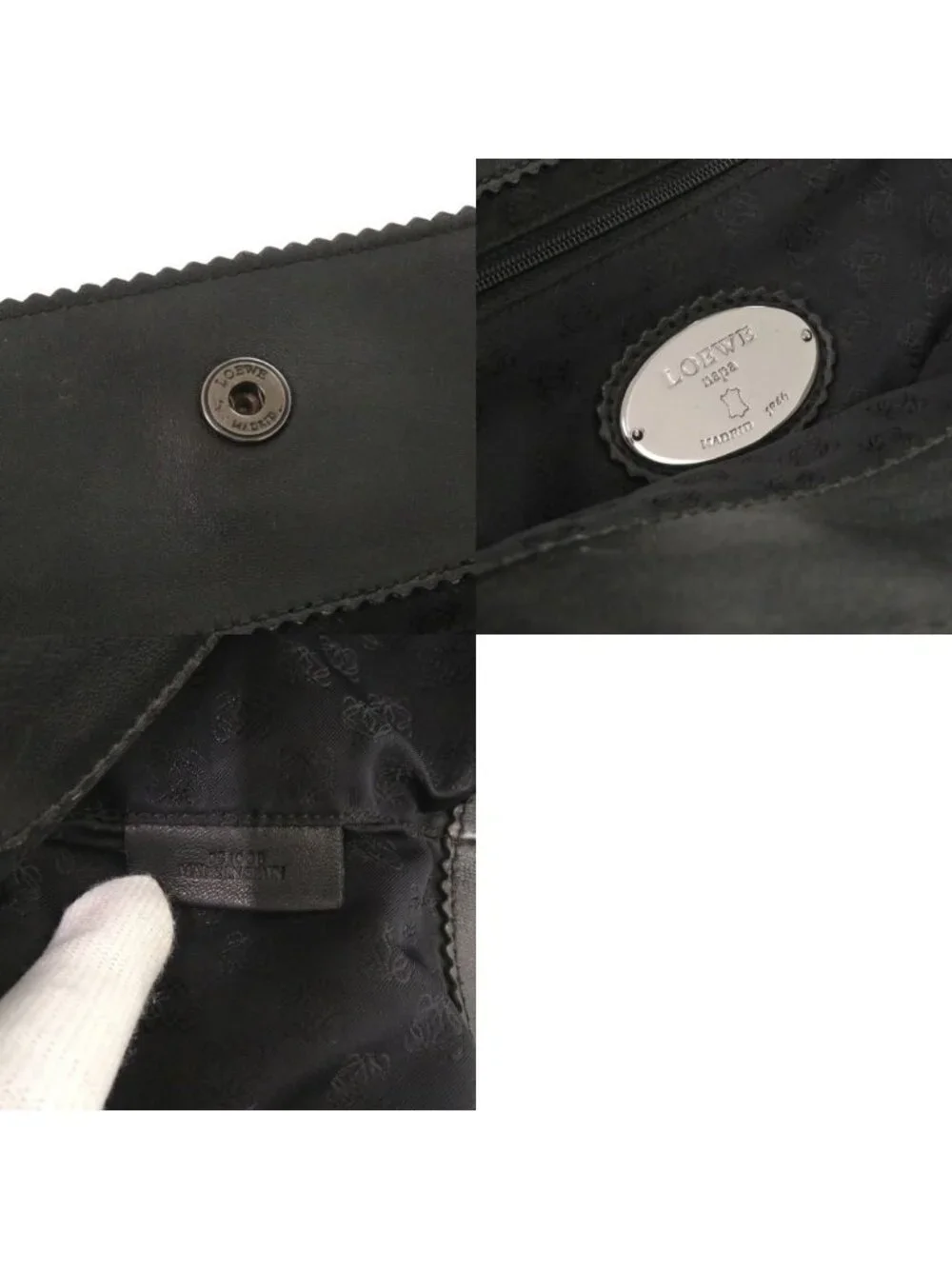 Loewe Nappa Anagram Leather Black Tote Bag